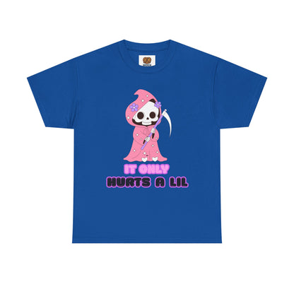 It Only Hurts A Lil Grim Reaper Tee — Cute Goth Skull T-Shirt