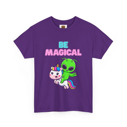 Be Magical Alien Riding Unicorn T-Shirt — Cute Kawaii Graphic Tee