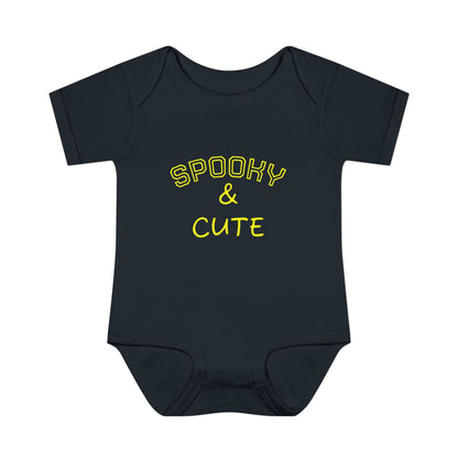 Infant Bodysuit - "Spooky & Cute" Halloween Baby Onesie (Orange)