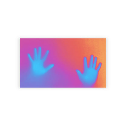 Vibrant Neon Hands Business Cards — Gradient UV Glow Networking Cards