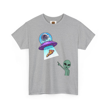 Alien Abduction Pizza T‑Shirt — Funny UFO Graphic Tee