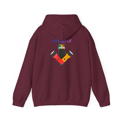 Let’s Get Lit Hoodie — Colorful Flashlight Party Graphic Hooded Sweatshirt