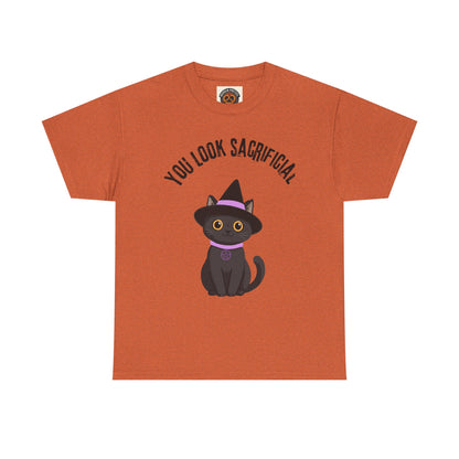 You Look Sacrificial Black Cat Halloween T-Shirt — Cute Witch Cat Tee for Halloween