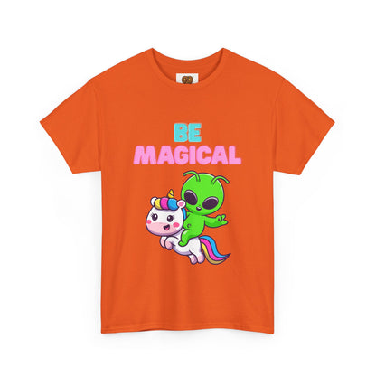 Be Magical Alien Riding Unicorn T-Shirt — Cute Kawaii Graphic Tee