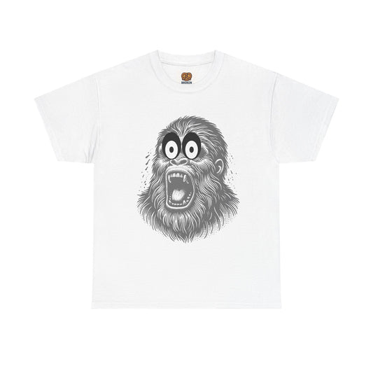 Screaming Ape Graphic Tee — Retro Monochrome Primate Design