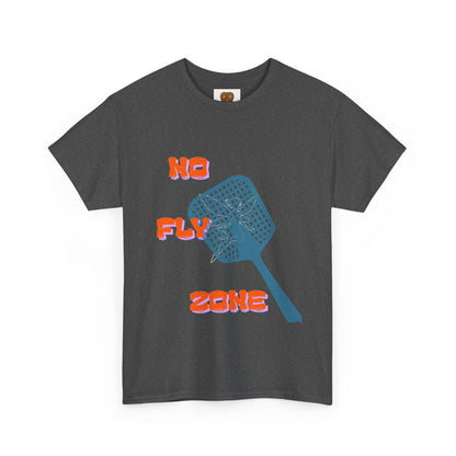 No Fly Zone T‑Shirt — Retro Mosquito Swatter Graphic Tee