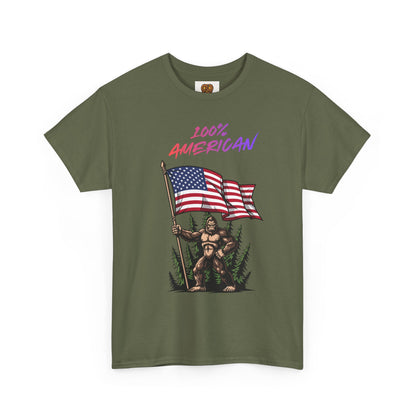 100% American T-Shirt — Retro Patriotic Flag Graphic Tee