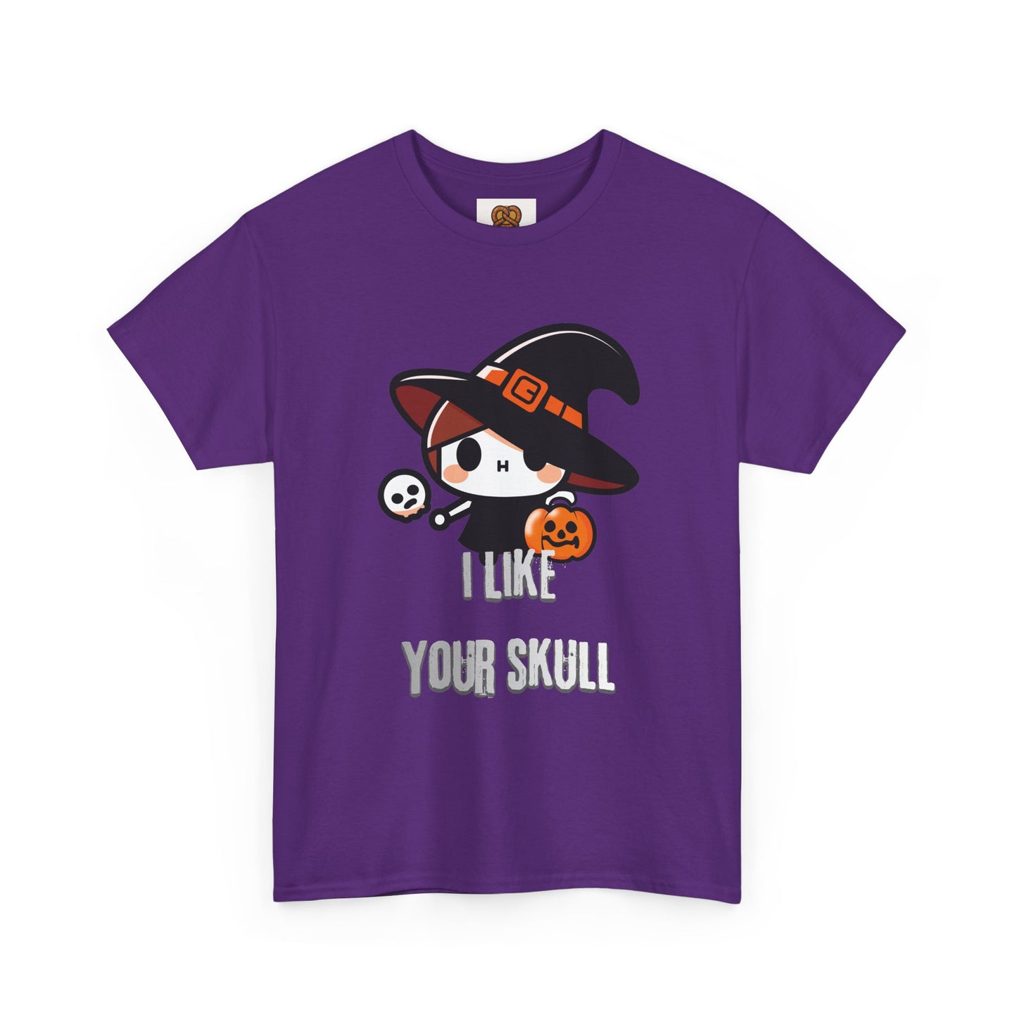Halloween Witch Skull Tee — "I Like Your Skull" Cute Spooky Graphic T-Shirt