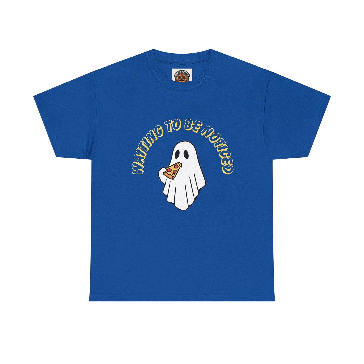 Ghost Holding Pizza "Waiting to Be Noticed" T‑Shirt