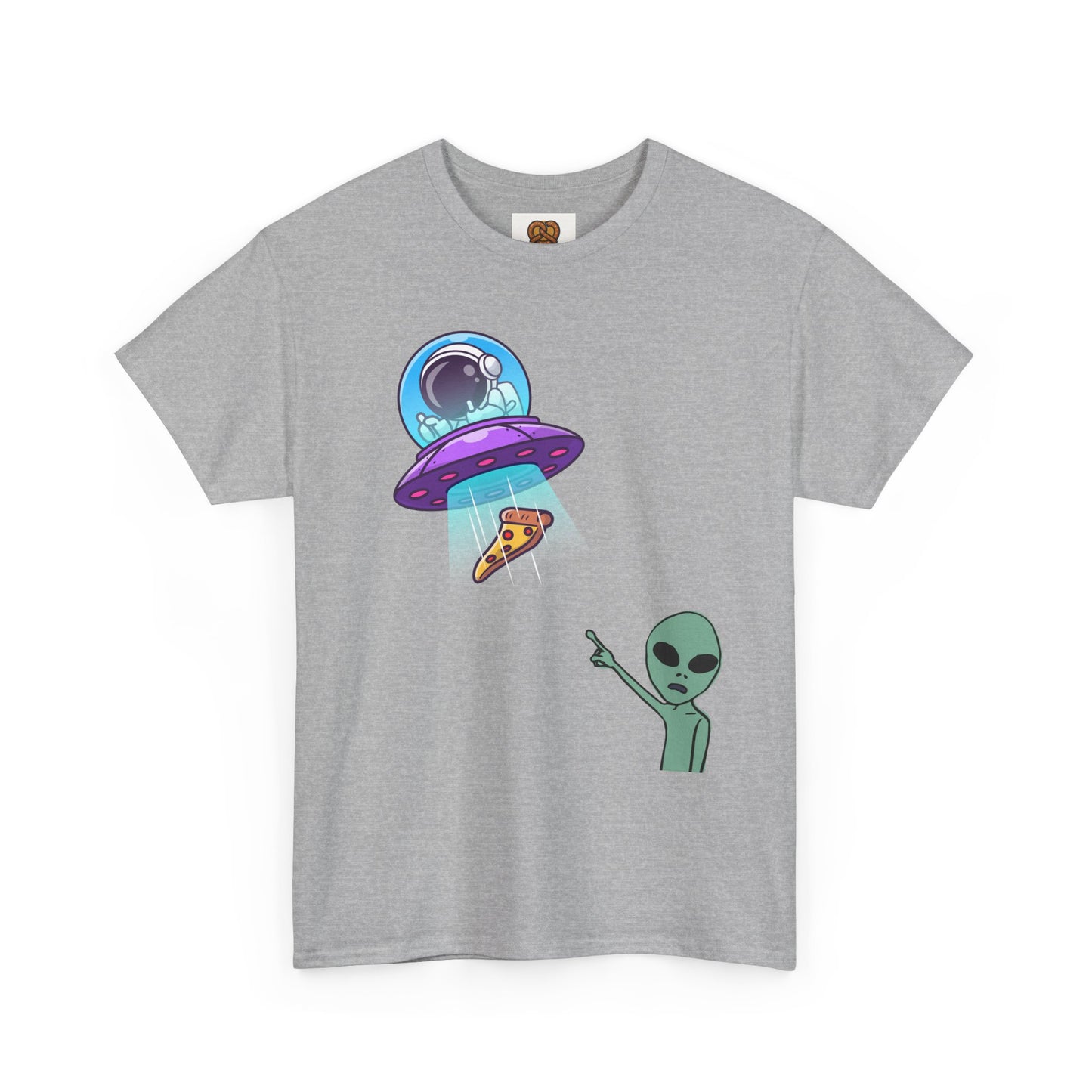 Alien Abduction Pizza T‑Shirt — Funny UFO Graphic Tee