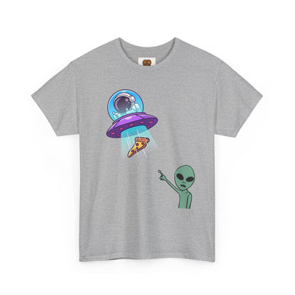 Alien Abduction Pizza T‑Shirt — Funny UFO Graphic Tee
