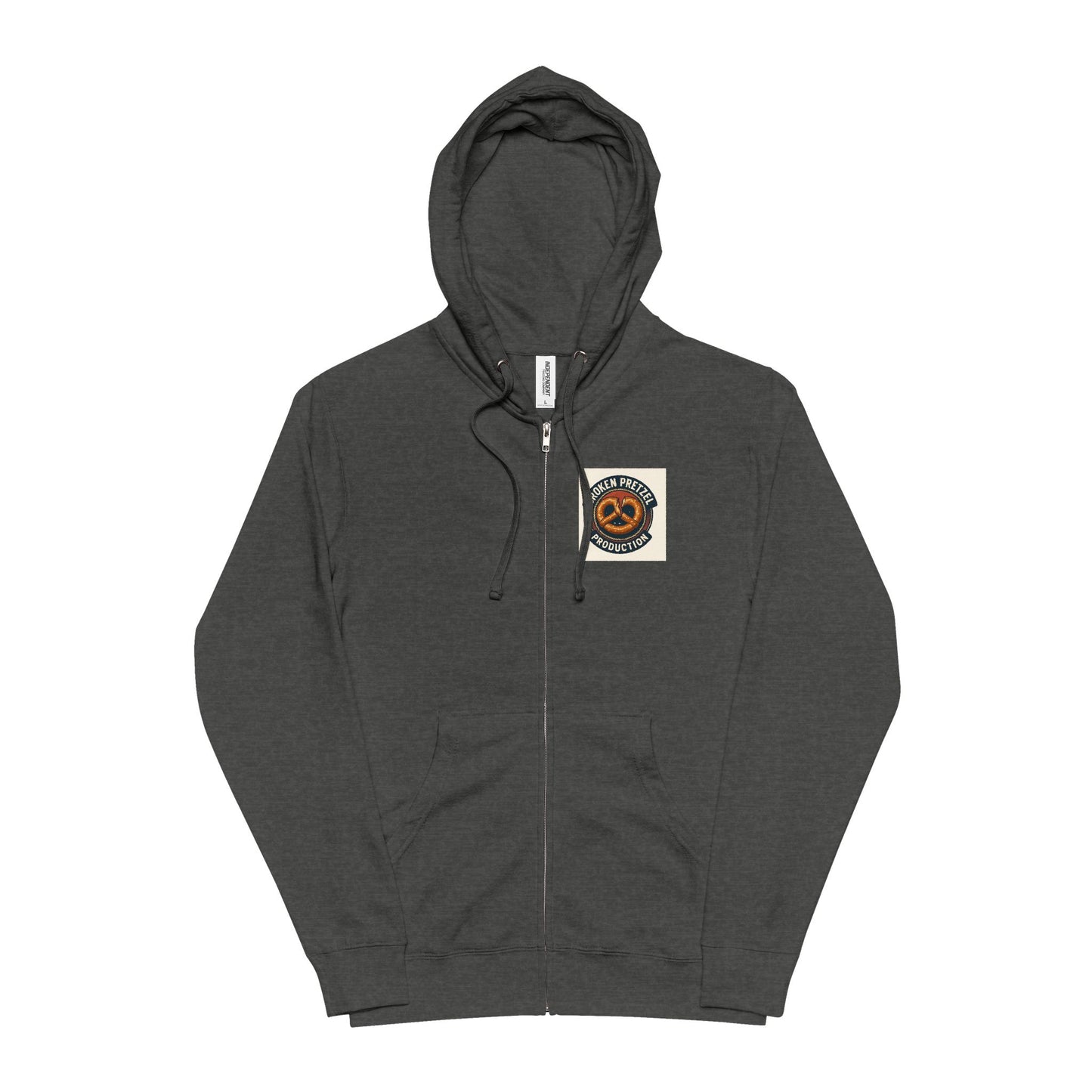 Danger Caution Zip-Up Hoodie — "Spaz & Phobos" Graphic Fleece Jacket