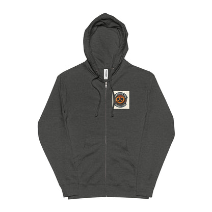 Danger Caution Zip-Up Hoodie — "Spaz & Phobos" Graphic Fleece Jacket