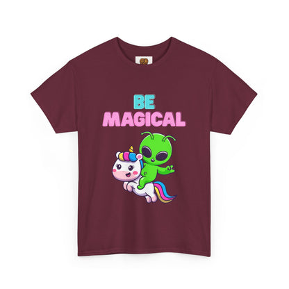 Be Magical Alien Riding Unicorn T-Shirt — Cute Kawaii Graphic Tee