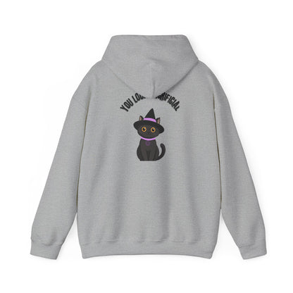 Witch Cat Hoodie – "You Look Purrrfect" Cute Black Cat Halloween Sweatshirt