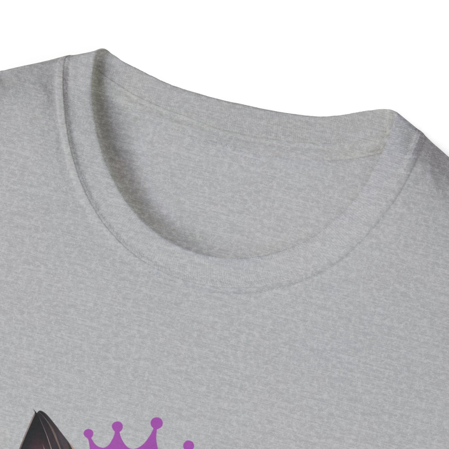 Wicca Queen T-Shirt — Black Cat with Crown & Crescent Moon Pagan Tee
