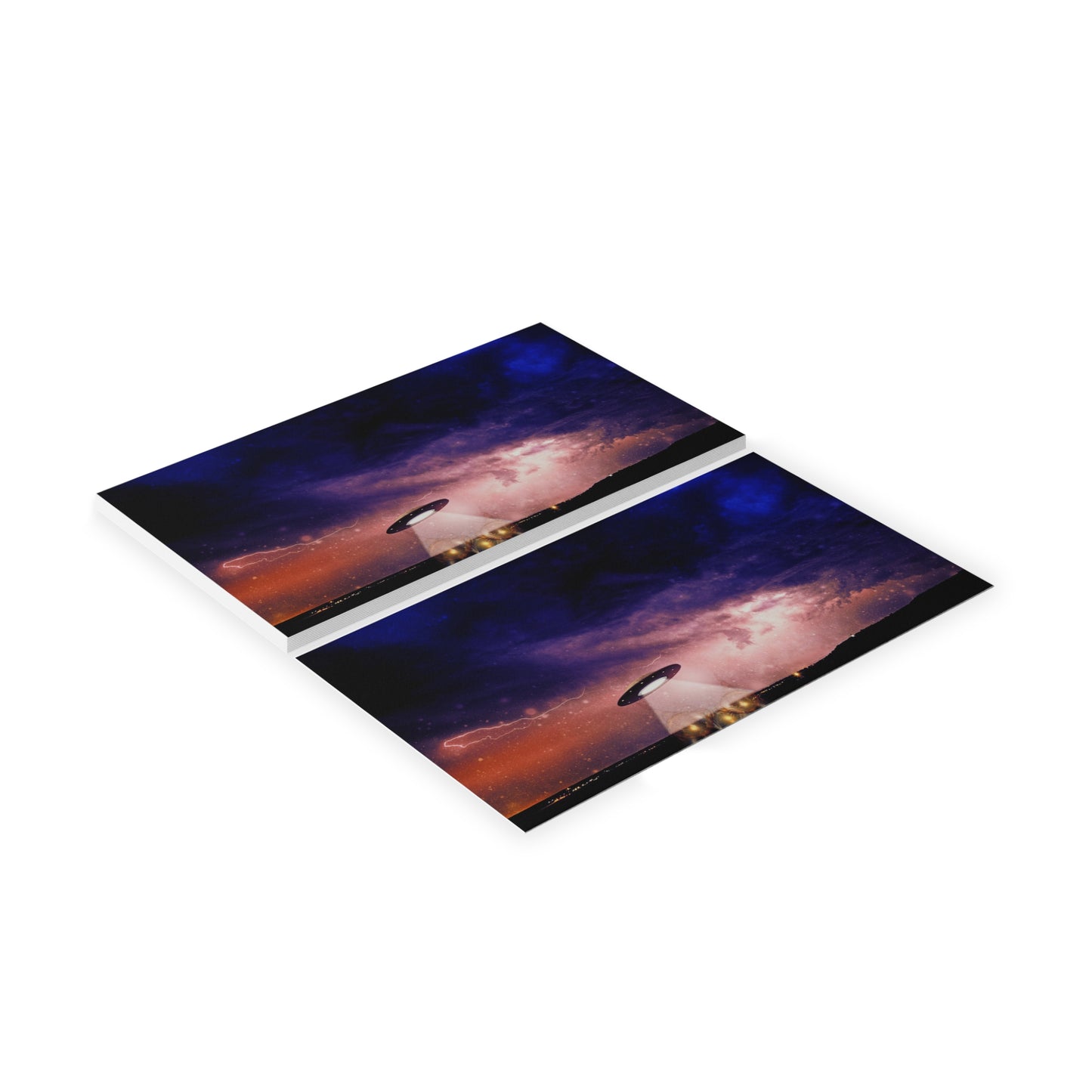 UFO Nightscape Business Cards — Alien Abduction Scenic Cards