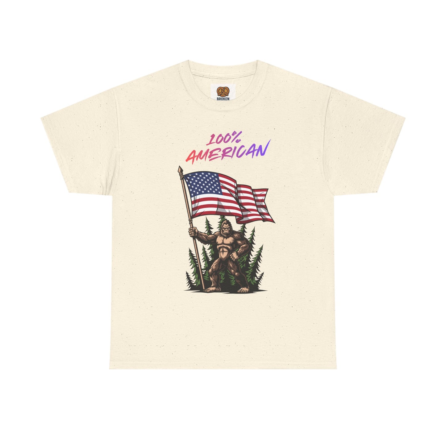 100% American T-Shirt — Retro Patriotic Flag Graphic Tee