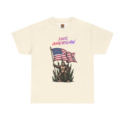 100% American T-Shirt — Retro Patriotic Flag Graphic Tee