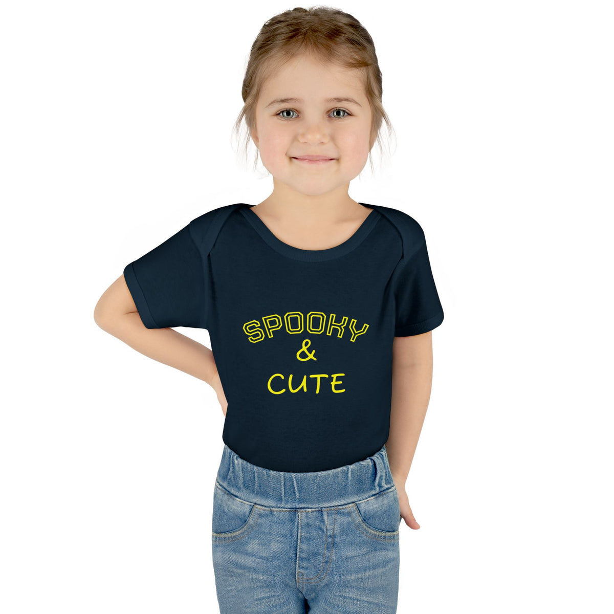 Infant Bodysuit - "Spooky & Cute" Halloween Baby Onesie (Orange)