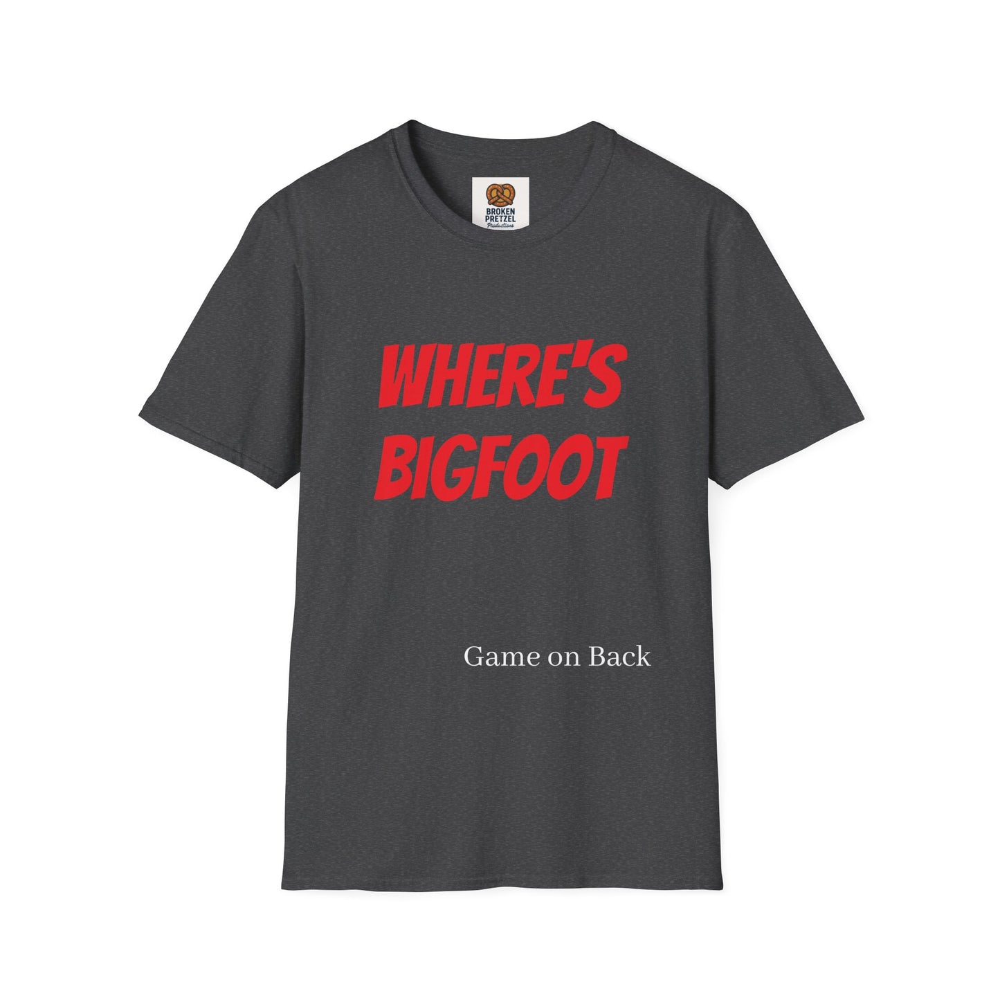Where's Bigfoot T-Shirt — Hidden Monster Graphic Tee with Game on Back