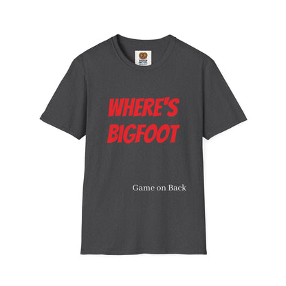 Where's Bigfoot T-Shirt — Hidden Monster Graphic Tee with Game on Back