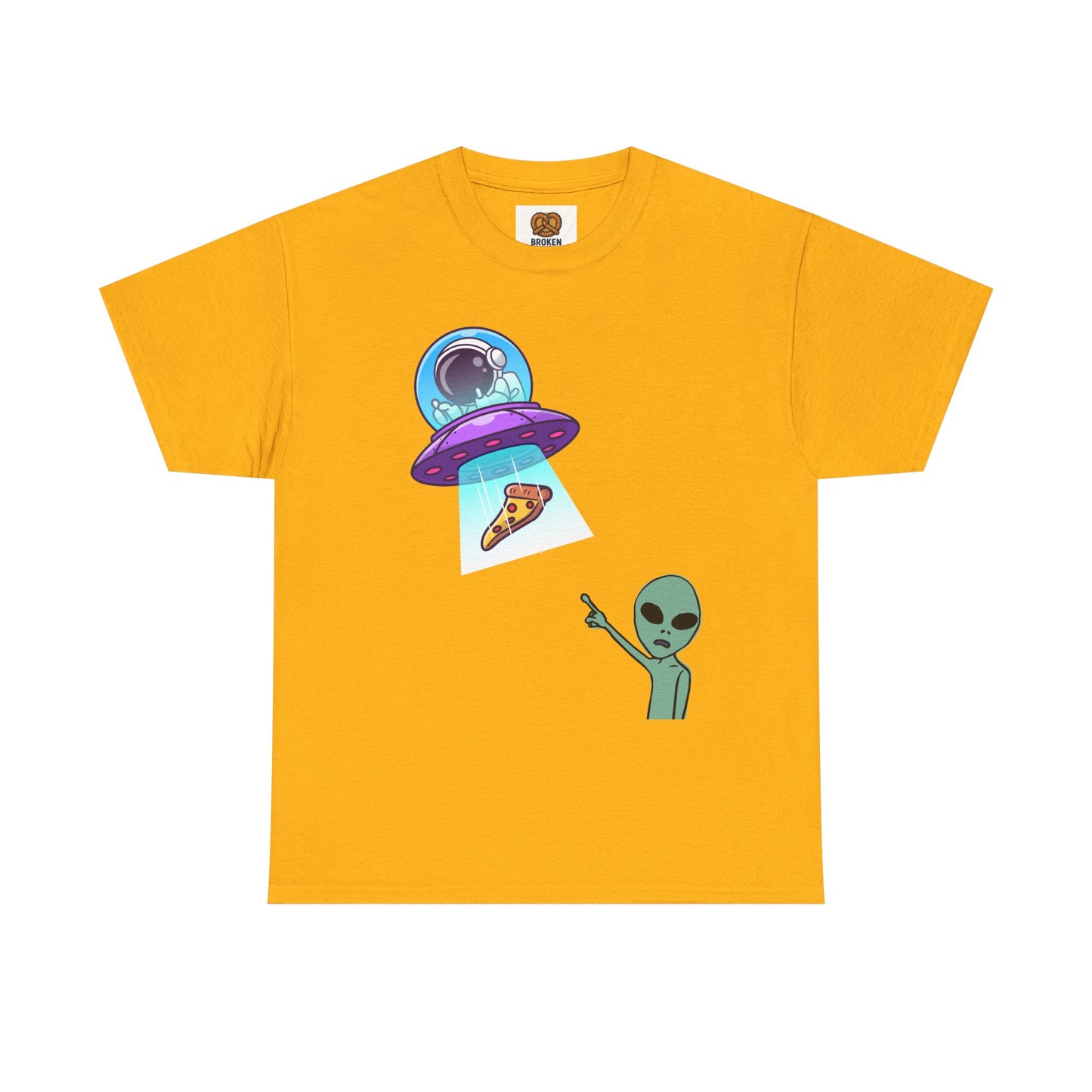 Alien Abduction Pizza T‑Shirt — Funny UFO Graphic Tee