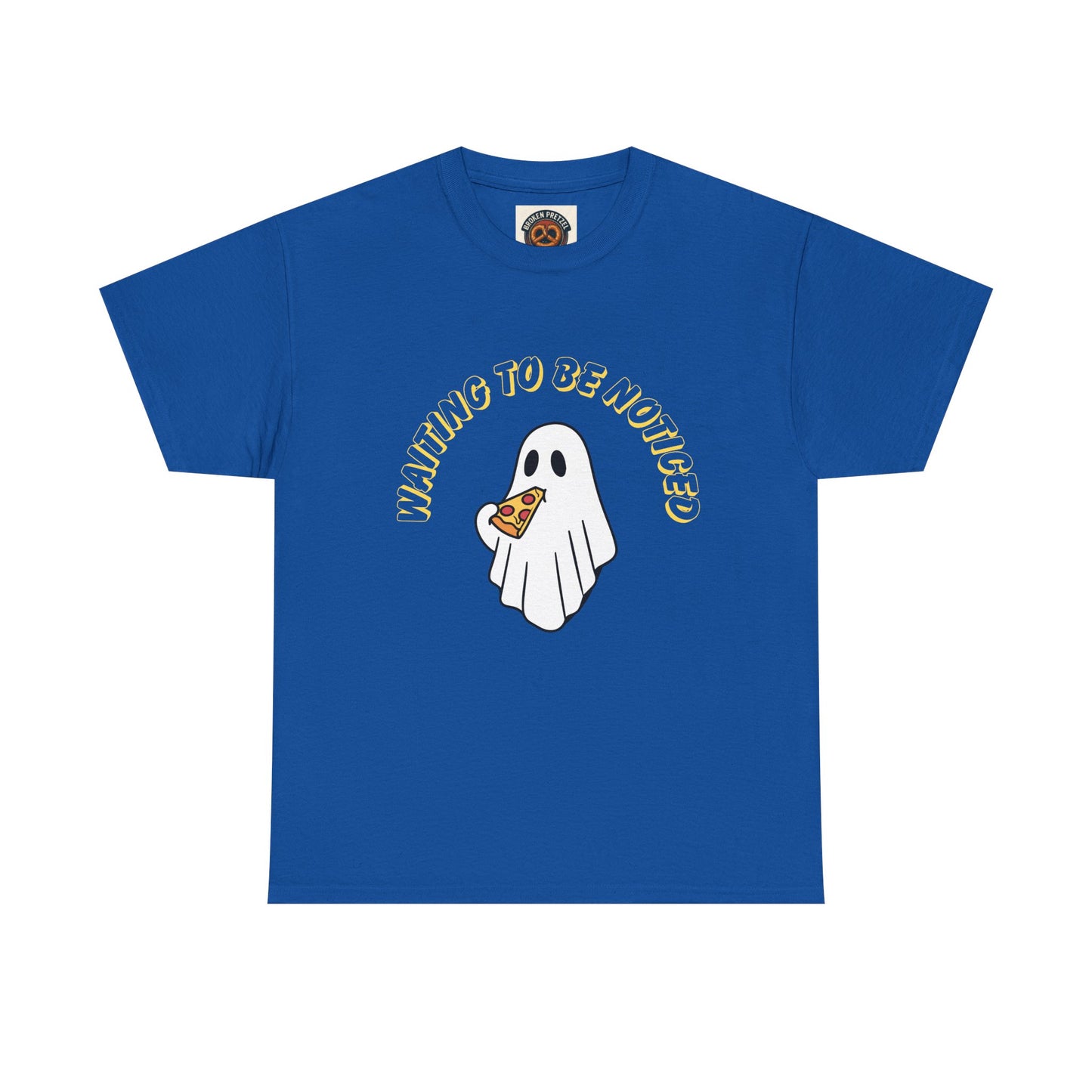 Ghost Holding Pizza "Waiting to Be Noticed" T‑Shirt