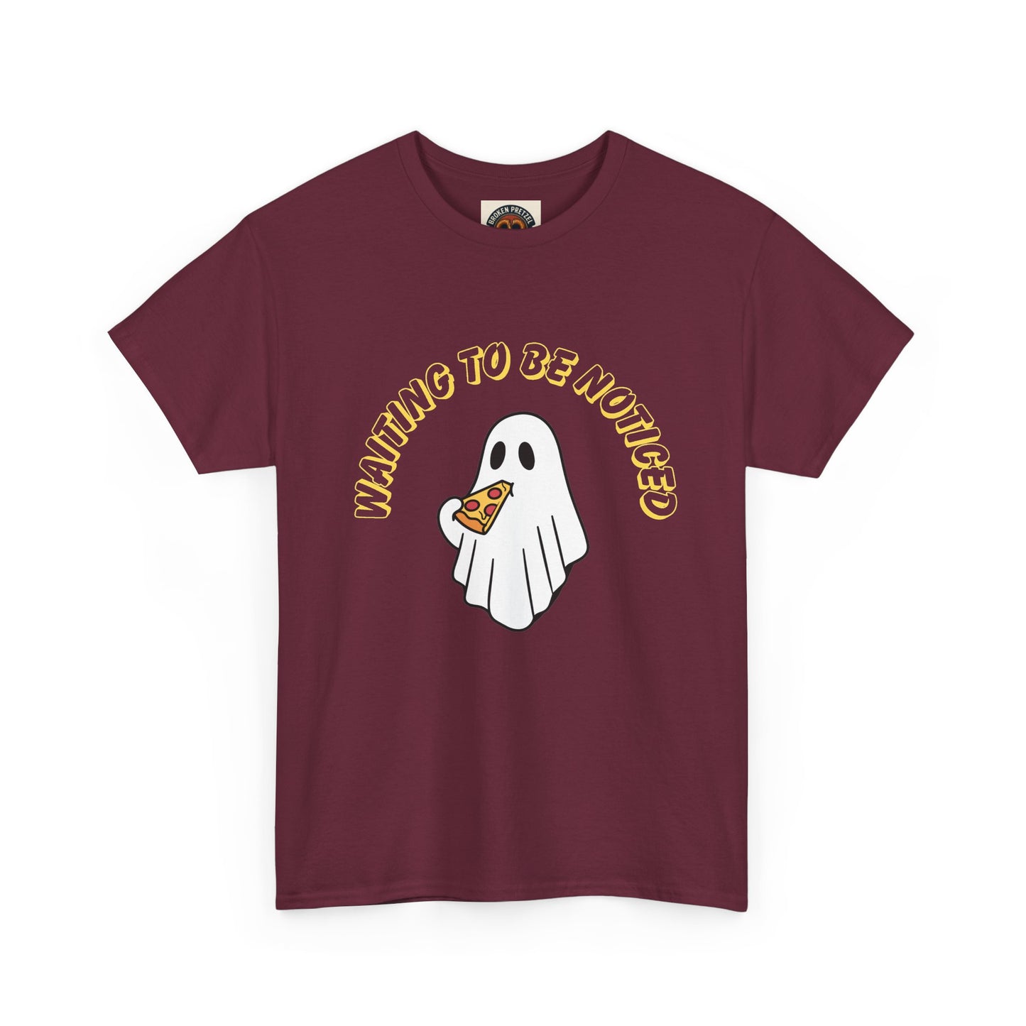 Ghost Holding Pizza "Waiting to Be Noticed" T‑Shirt