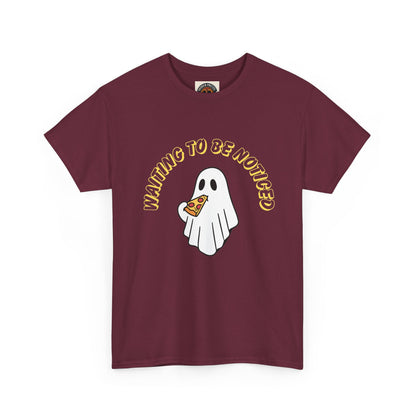 Ghost Holding Pizza "Waiting to Be Noticed" T‑Shirt