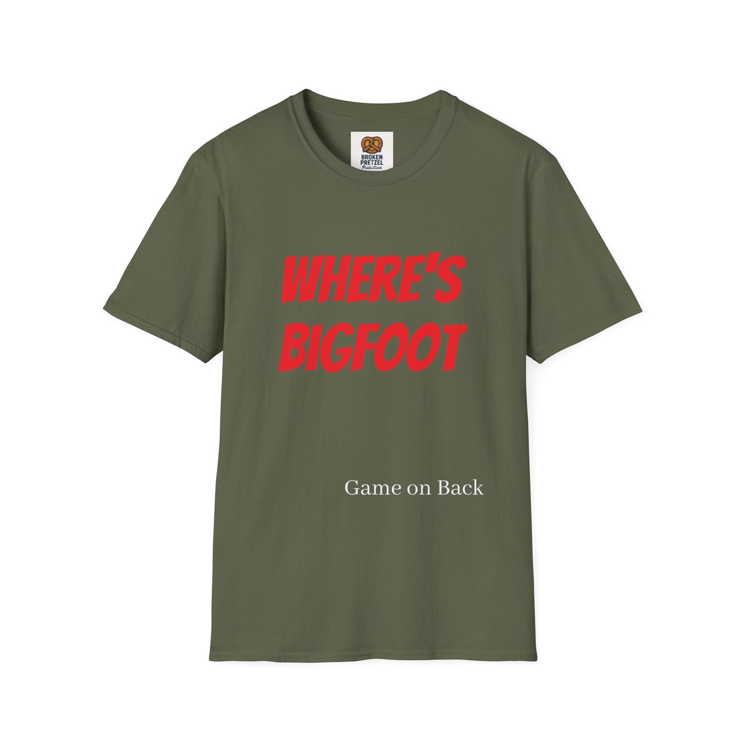 Where's Bigfoot T-Shirt — Hidden Monster Graphic Tee with Game on Back