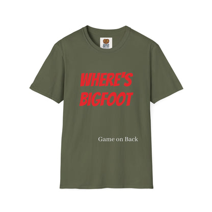Where's Bigfoot T-Shirt — Hidden Monster Graphic Tee with Game on Back