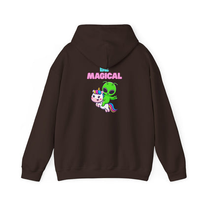 Magical Alien Riding Unicorn Hoodie — Cute Pastel Space Fantasy Sweatshirt