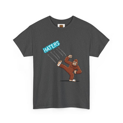 Bigfoot Kicking Haters Tee — Funny Sasquatch Graphic T-Shirt