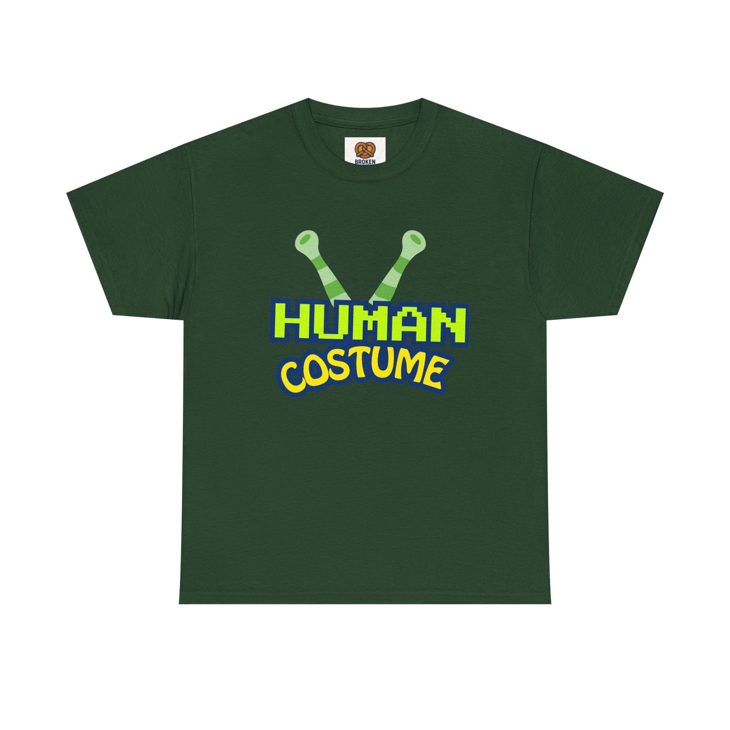Alien Antenna "Human Costume" T‑Shirt — Funny Sci‑Fi Halloween Tee