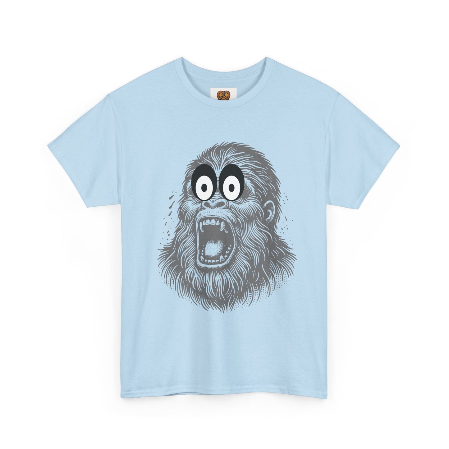 Screaming Ape Graphic Tee — Retro Monochrome Primate Design