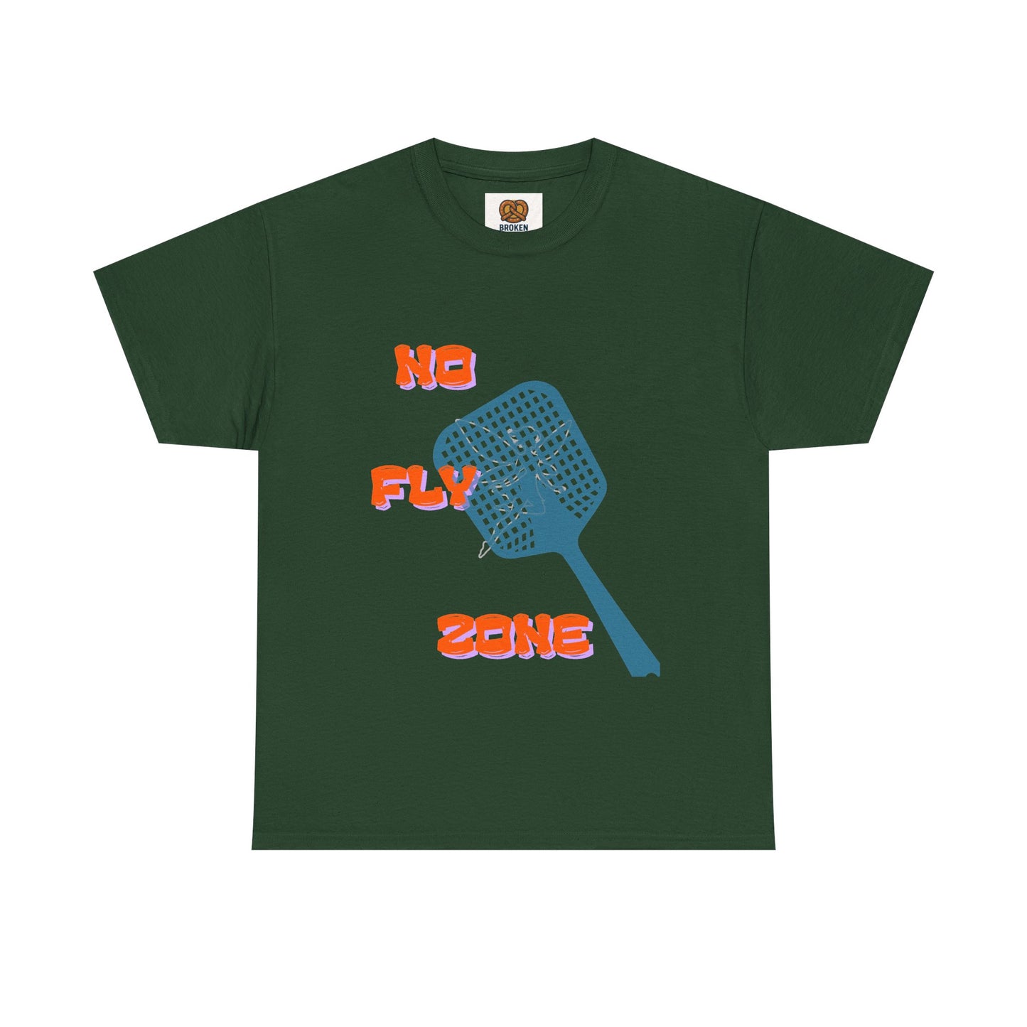 No Fly Zone T‑Shirt — Retro Mosquito Swatter Graphic Tee