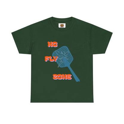 No Fly Zone T‑Shirt — Retro Mosquito Swatter Graphic Tee