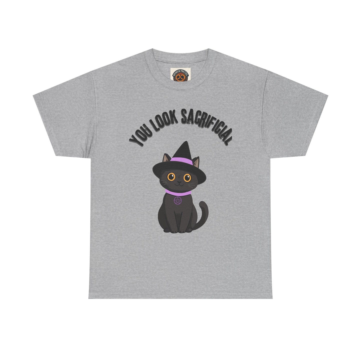 You Look Sacrificial Black Cat Halloween T-Shirt — Cute Witch Cat Tee for Halloween