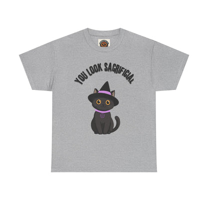 You Look Sacrificial Black Cat Halloween T-Shirt — Cute Witch Cat Tee for Halloween