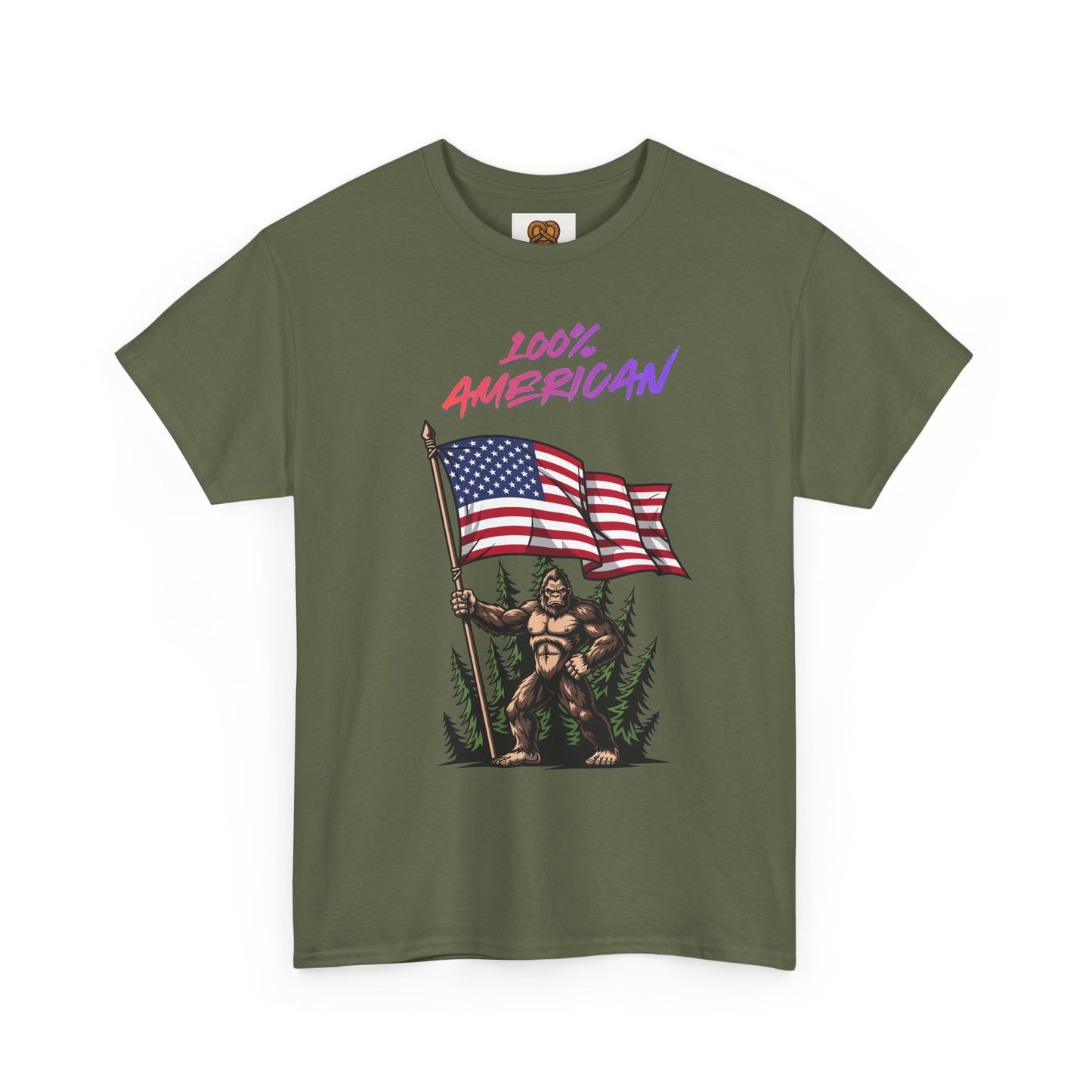 100% American T-Shirt — Retro Patriotic Flag Graphic Tee