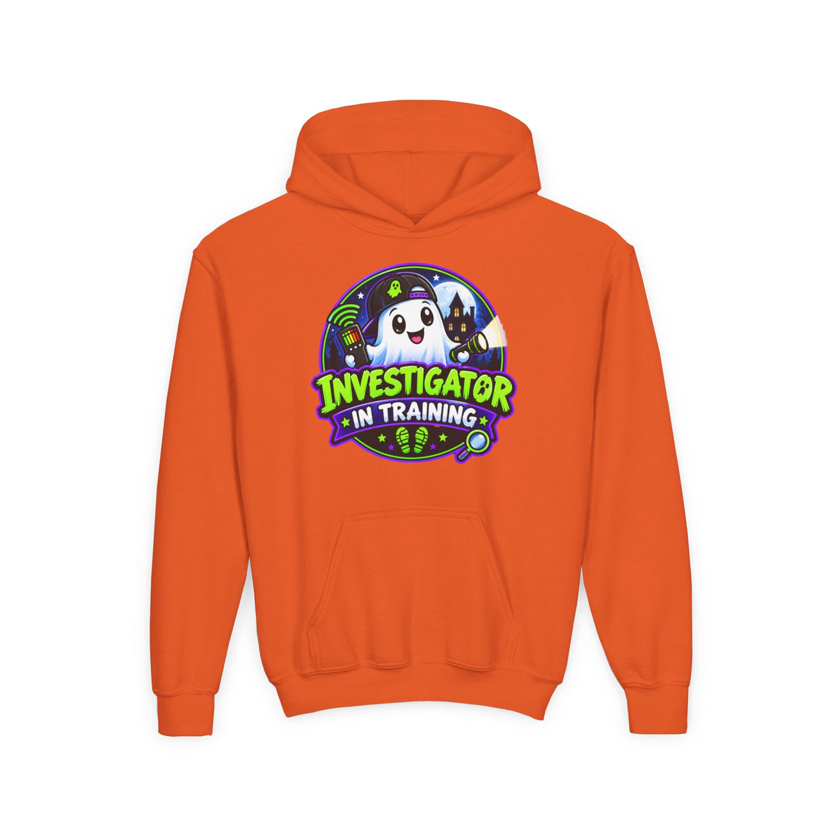 Youth Hoodie — "Investigator in Training" Cute Ghost Detective Kids Pullover