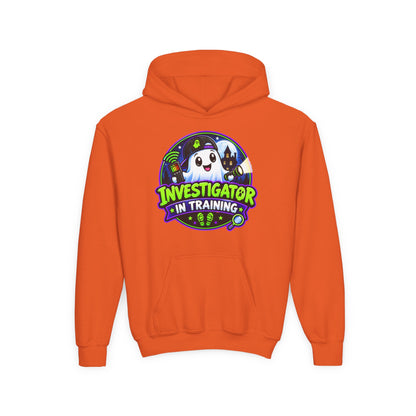 Youth Hoodie — "Investigator in Training" Cute Ghost Detective Kids Pullover
