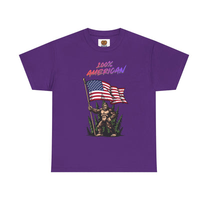 100% American T-Shirt — Retro Patriotic Flag Graphic Tee