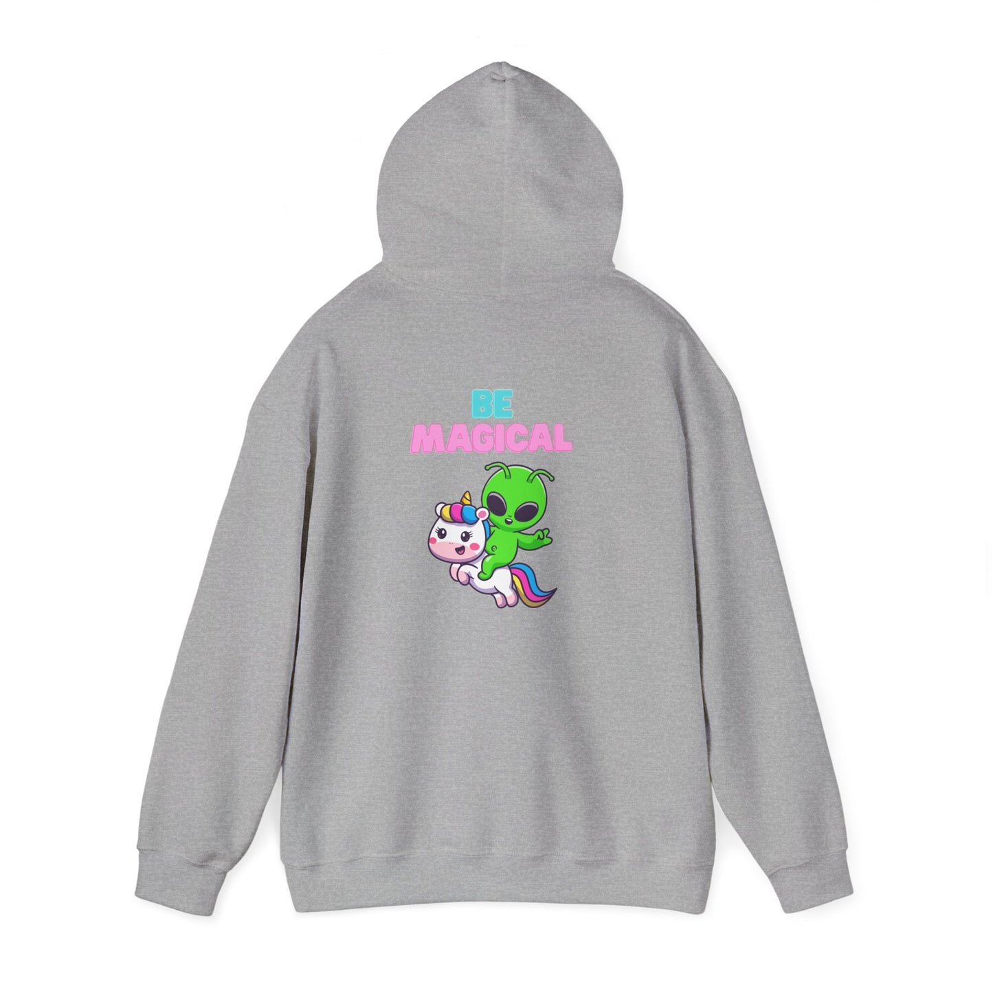 Magical Alien Riding Unicorn Hoodie — Cute Pastel Space Fantasy Sweatshirt