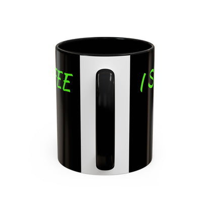 Funny Coffee Mug - "Dear It's Coffee Time" Neon Green Accent Mug (11/15oz)