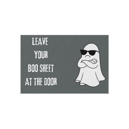Outdoor Rug — "Leave Your Boo Sheet at the Door" Halloween Doormat