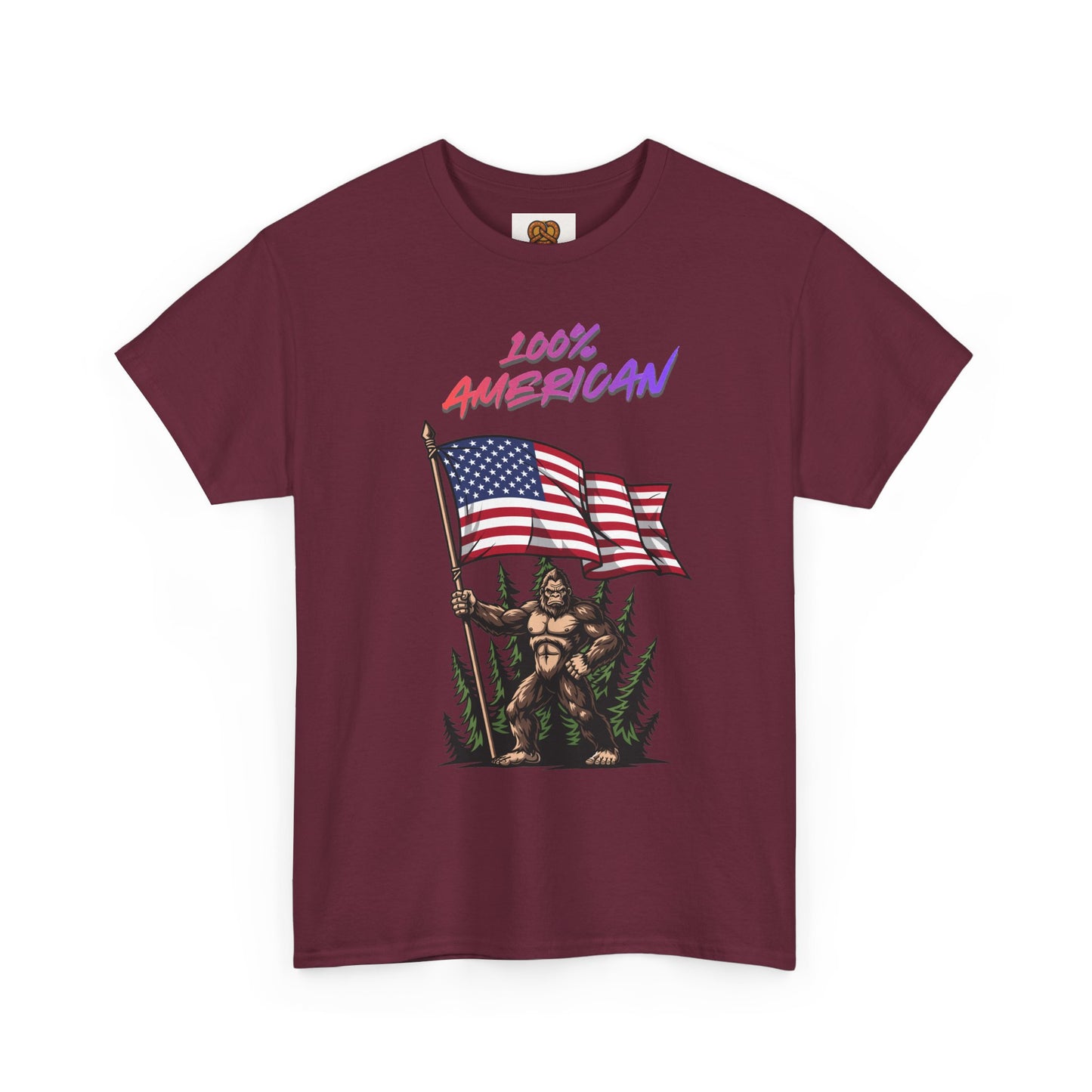 100% American T-Shirt — Retro Patriotic Flag Graphic Tee