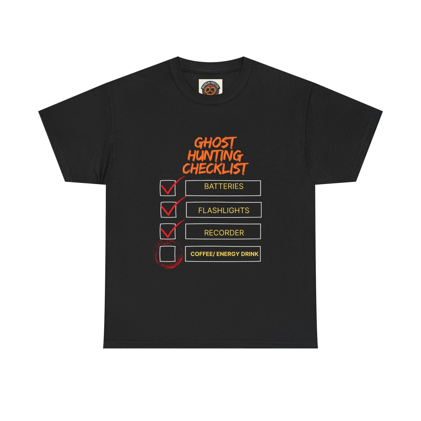 Ghost Hunting Checklist T-Shirt — Paranormal Investigator Tee