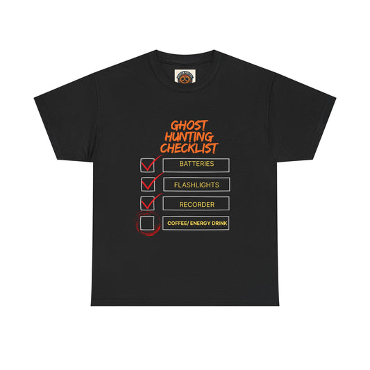 Ghost Hunting Checklist T-Shirt — Paranormal Investigator Tee